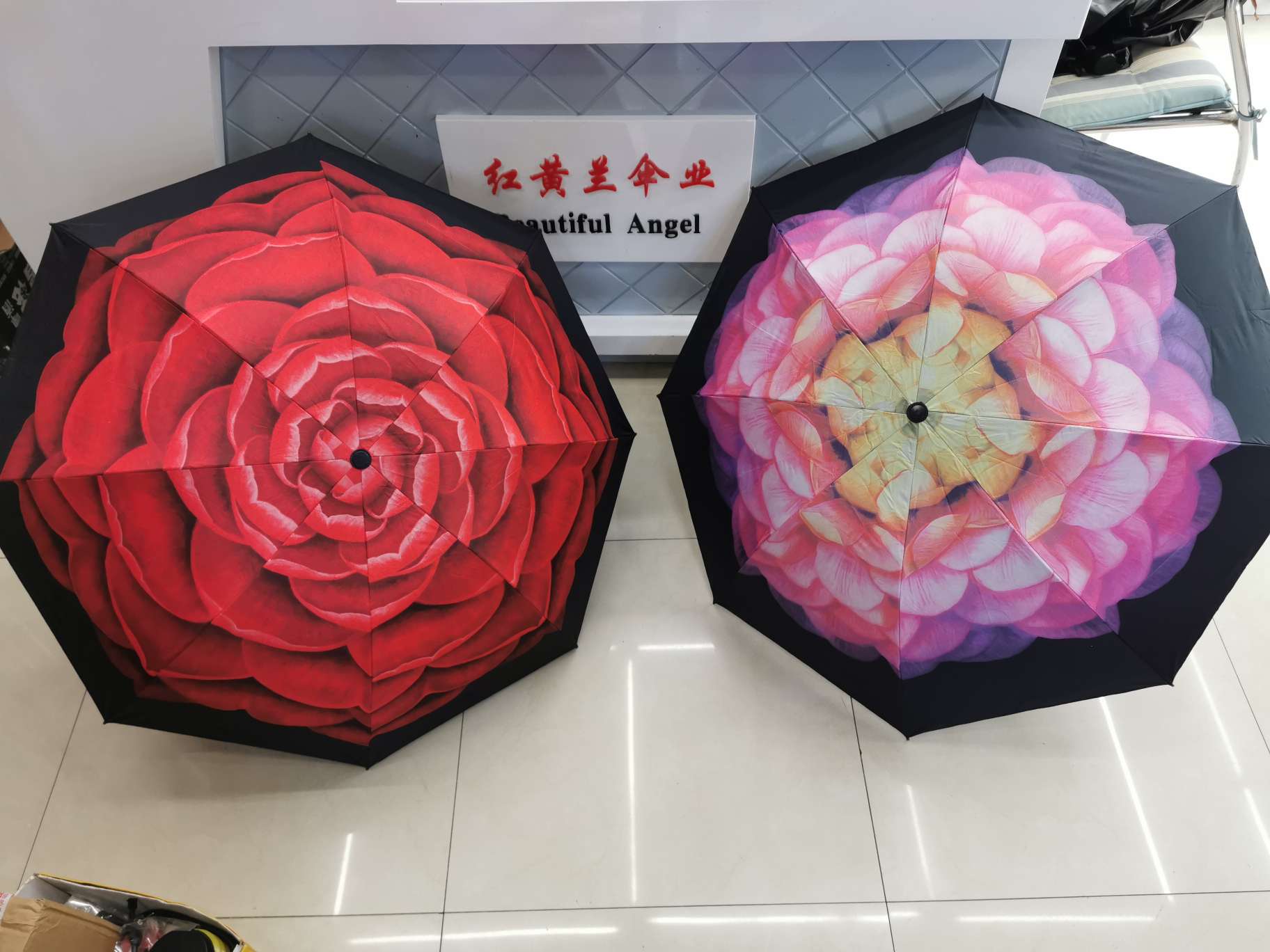 Special price black rubber sun protection and shade umbrella for both sunny and rainy days details Picture