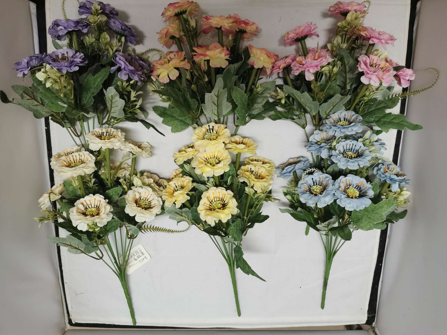 10头拉白金钱菊 仿真花 工艺品 婚庆 假花 家用装饰 情人节