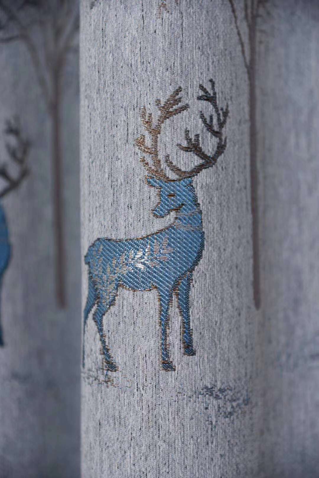 Fulu (Lu) Shou multi-color linen high-precision jacquard medium and high-end curtain fabric Item Picture