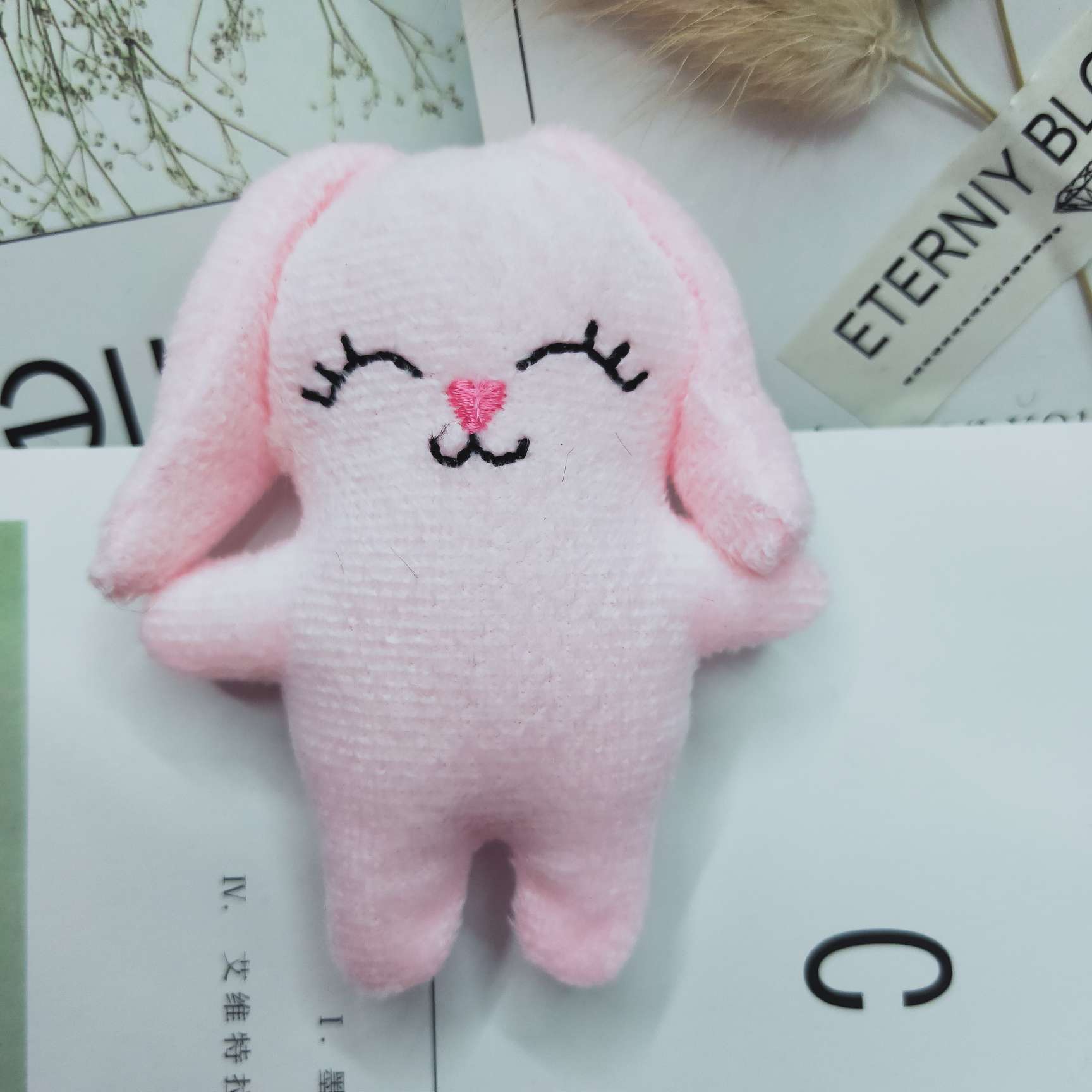 diy手工配件鞋袜毛绒小公仔立体全身兔动物卡通发饰毛绒材料耳罩配件