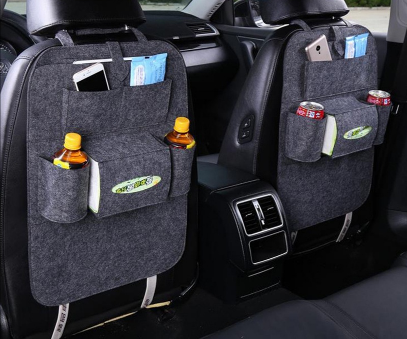汽车座椅收纳挂袋毛毡多功能车载椅背袋置物袋车内纸巾盒储物挂袋量大从优