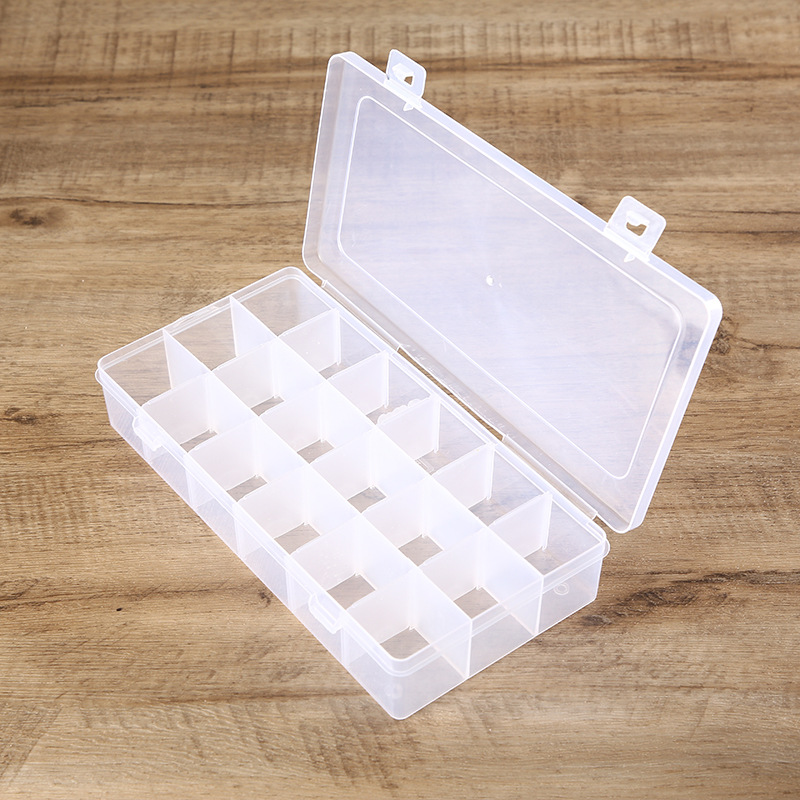 18格可拆卸透明塑料收纳盒串珠首饰品美甲样品元件五金工具整理盒详情图8
