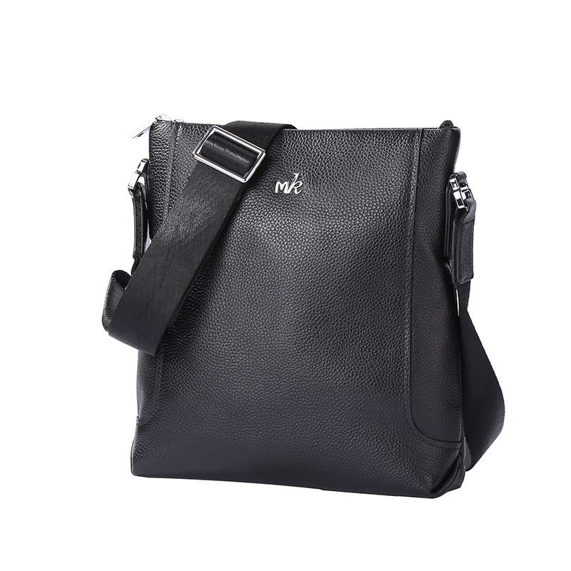 MK men's top layer cowhide casual single-shoulder bag