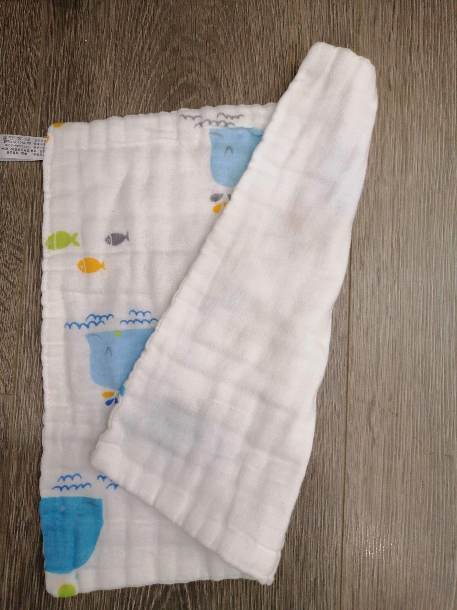 宝宝纯棉4层小花沙布方巾30X30尺寸细节图