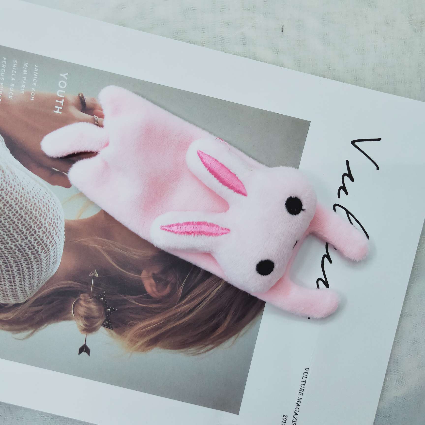 diy手工配件鞋袜毛绒小公仔底座兔动物卡通发饰毛绒材料耳罩配件