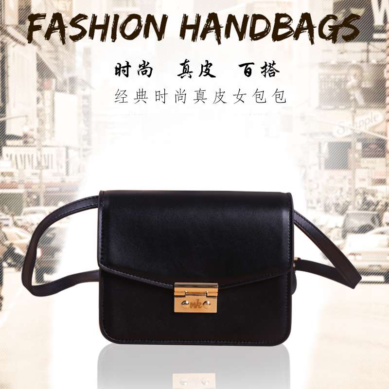 MK Women's top layer cowhide fashionable single-shoulder bag