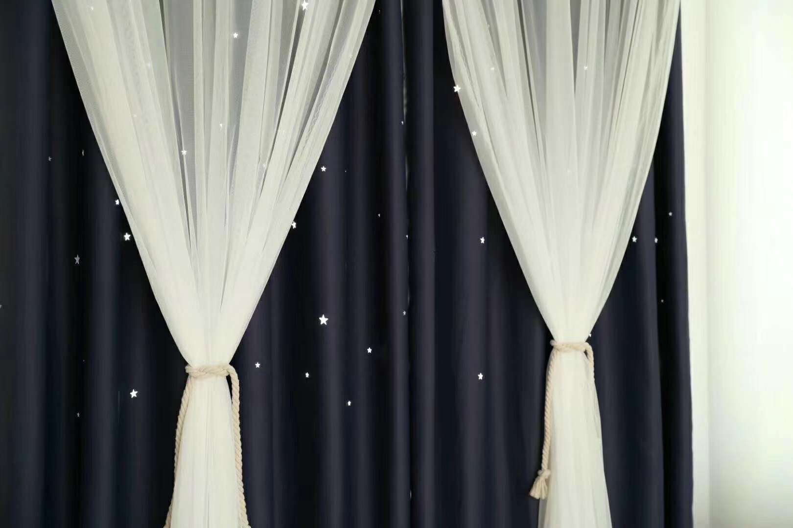 New style factory direct sales available for retail wholesale card-hollowed-out star ⭐ premium curtain fabric Item Picture
