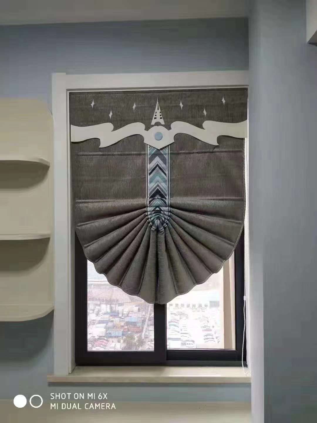 High-end fan-shaped jacquard Roman curtain undefined