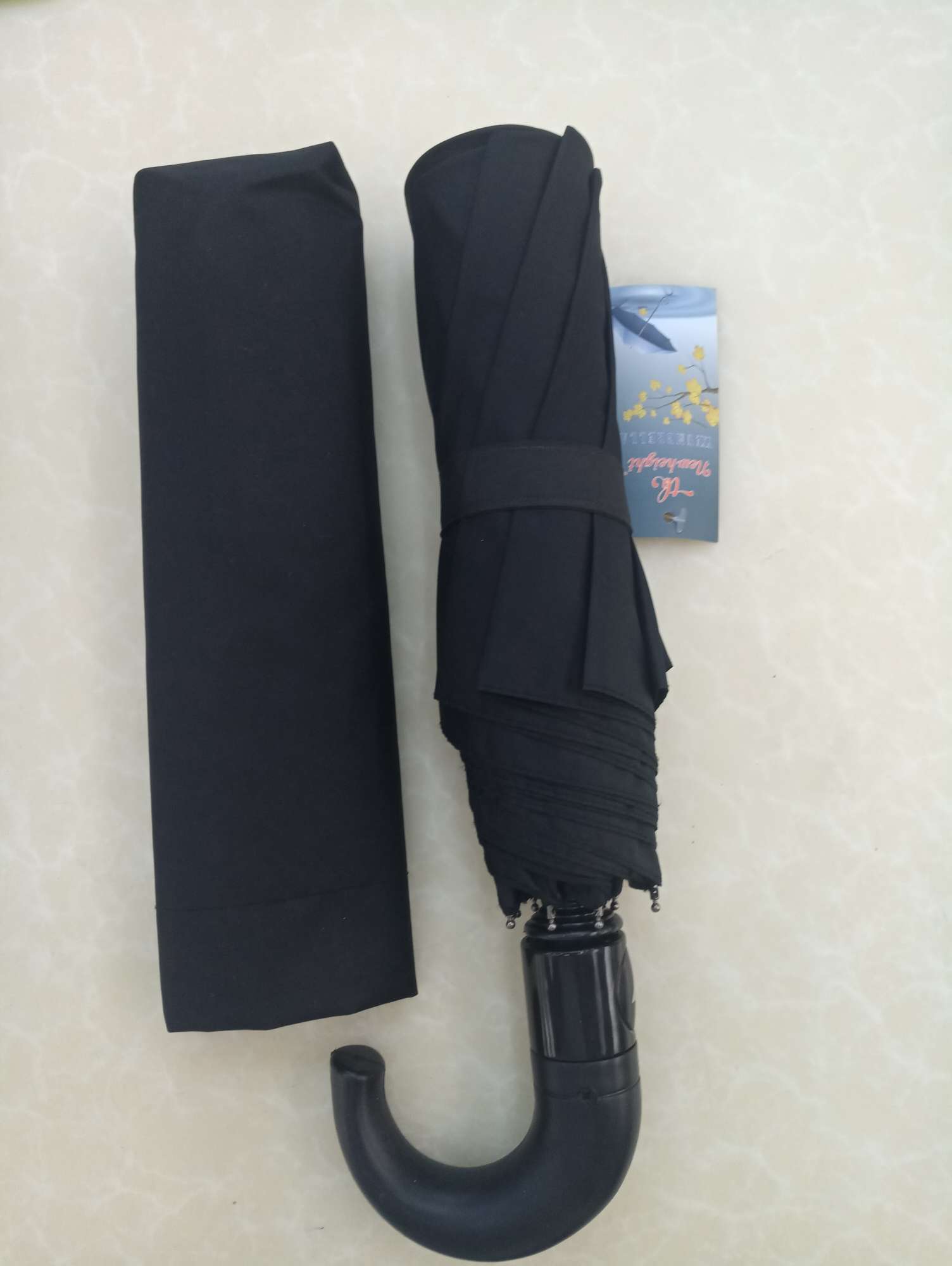 Three-fold umbrella, advertising umbrella, black umbrella, folding umbrella