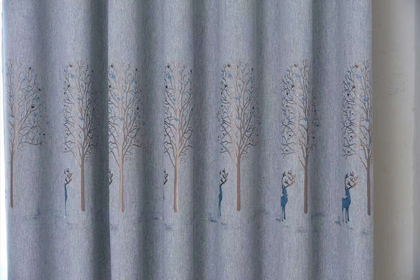 Fulu (Lu) Shou multi-color linen high-precision jacquard medium and high-end curtain fabric undefined