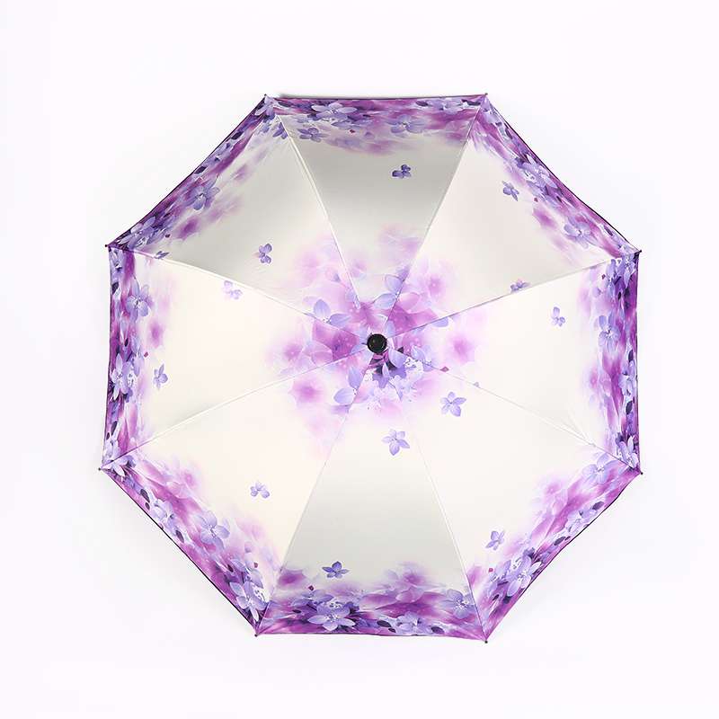 黑胶三折小清新梦幻花🌸白底实物图