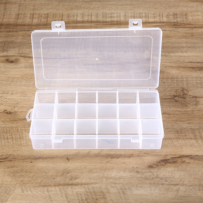 18格可拆卸透明塑料收纳盒串珠首饰品美甲样品元件五金工具整理盒详情图10
