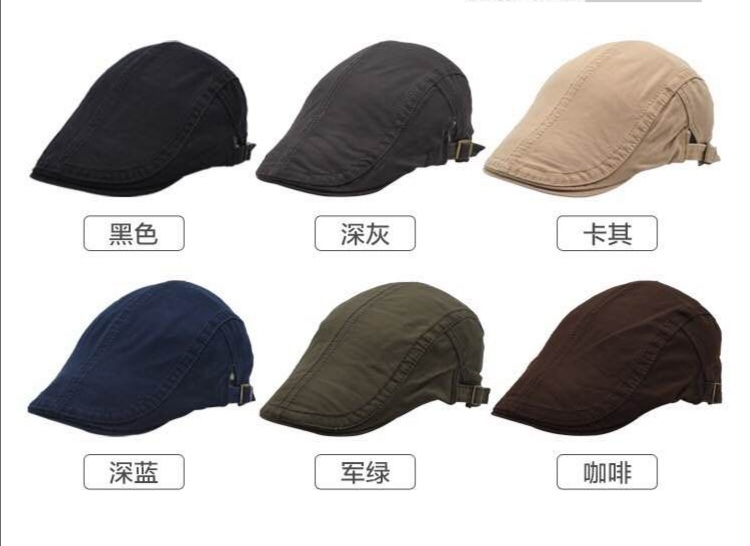 光板韩版压舌帽中老年男士帽子春秋透气纯棉鸭舌帽休闲前进