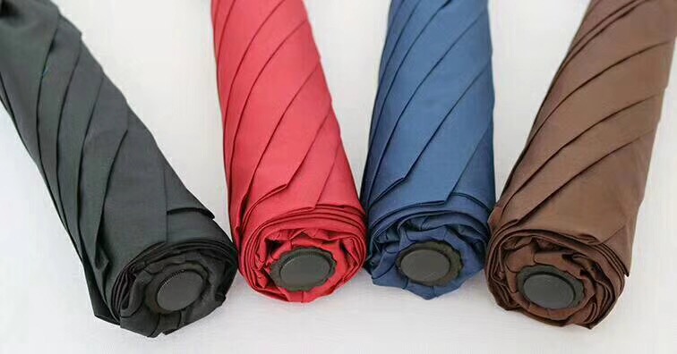 Two-fold golf fabric umbrella in mixed colors details Picture