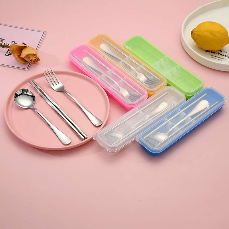 不锈钢餐具便携三件套网红勺子叉子筷子韩式叉勺筷套装详情图10