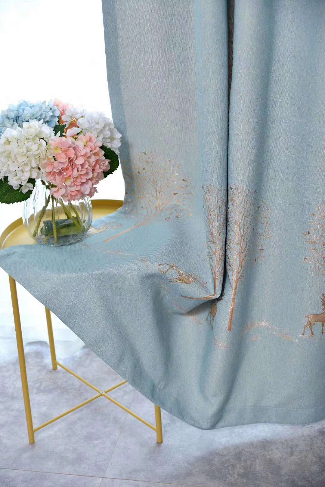 Fulu (Lu) Shou multi-color linen high-precision jacquard medium and high-end curtain fabric undefined