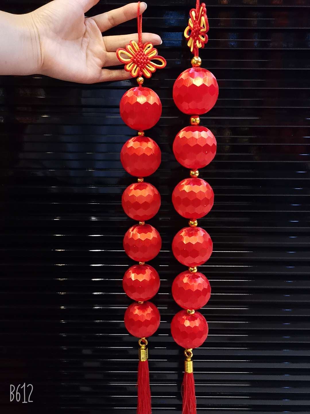 丝光球串水立方款6连串春节灯笼挂件喜庆装饰图