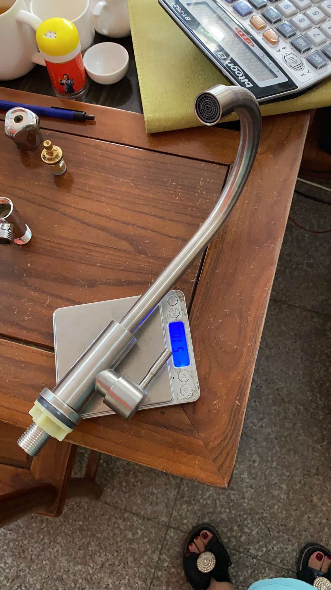 Stainless steel single cold vertical faucet