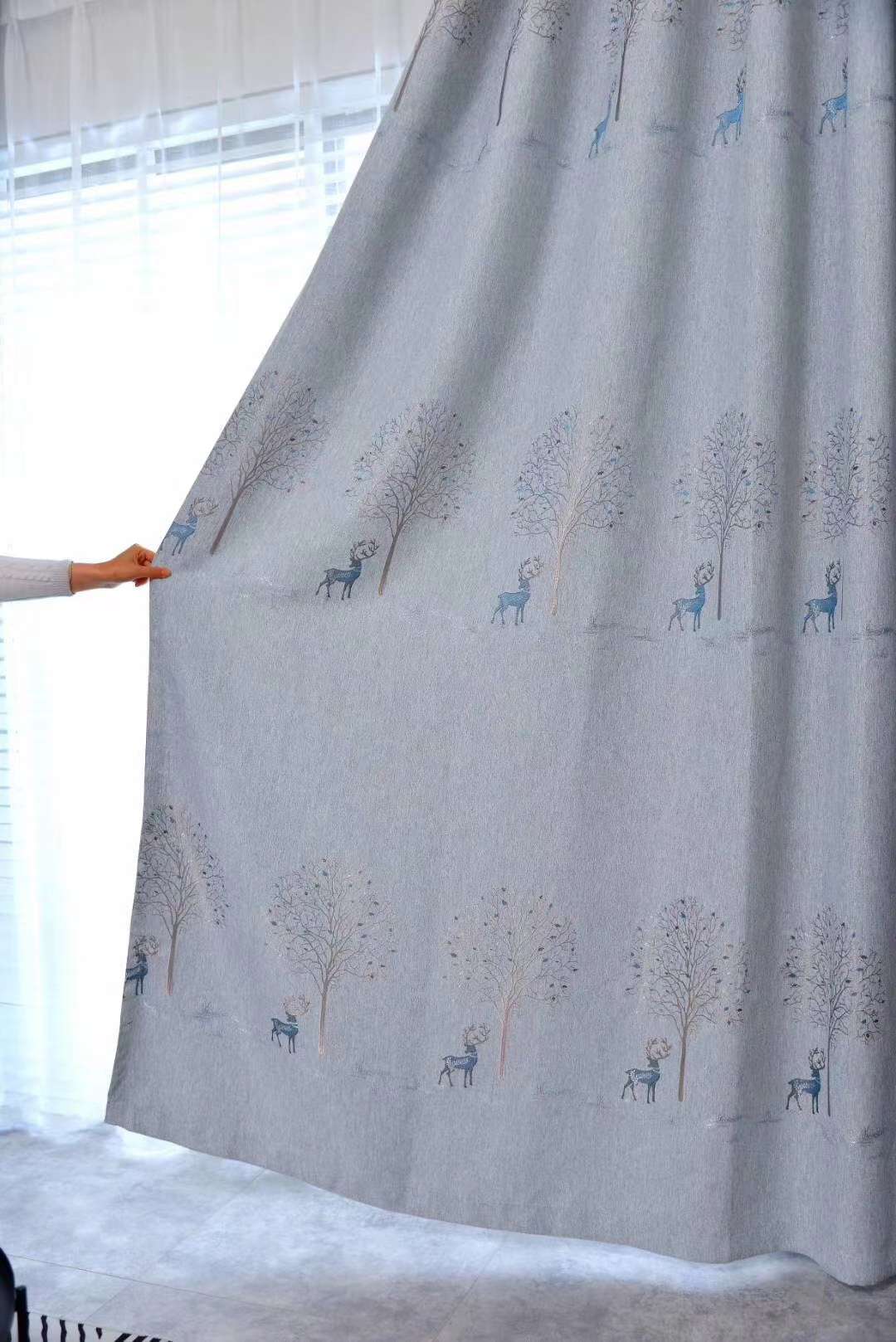 Fulu (Lu) Shou multi-color linen high-precision jacquard medium and high-end curtain fabric undefined