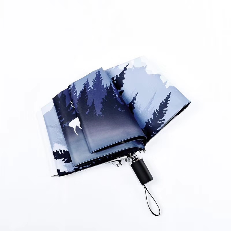风景画黑胶遮阳防紫外线防晒伞 可来样定做白底实物图