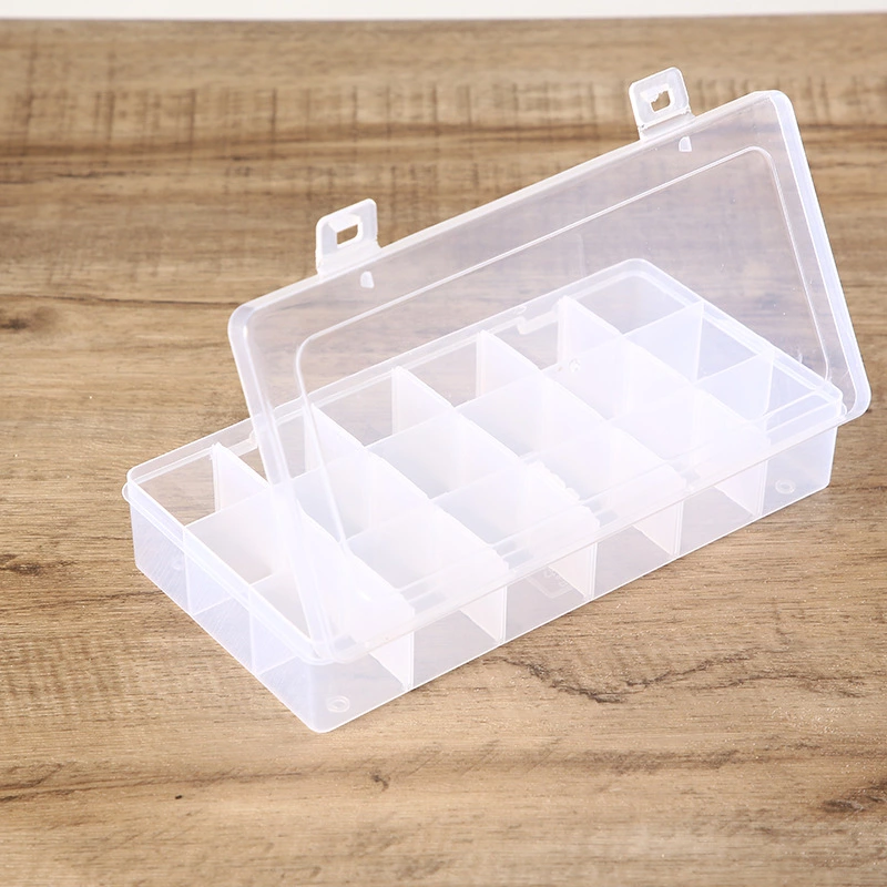 18格可拆卸透明塑料收纳盒串珠首饰品美甲样品元件五金工具整理盒详情图3
