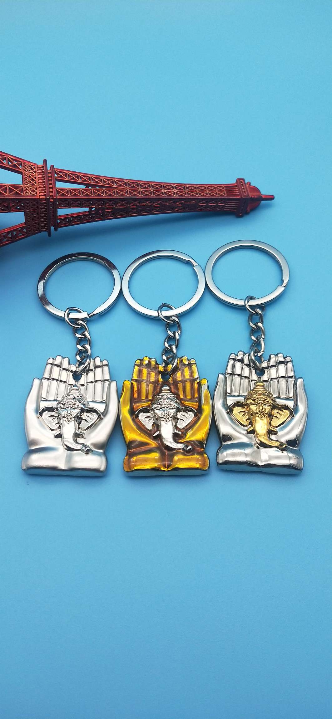 Guangdong zinc alloy Indian elephant keychain Specification image