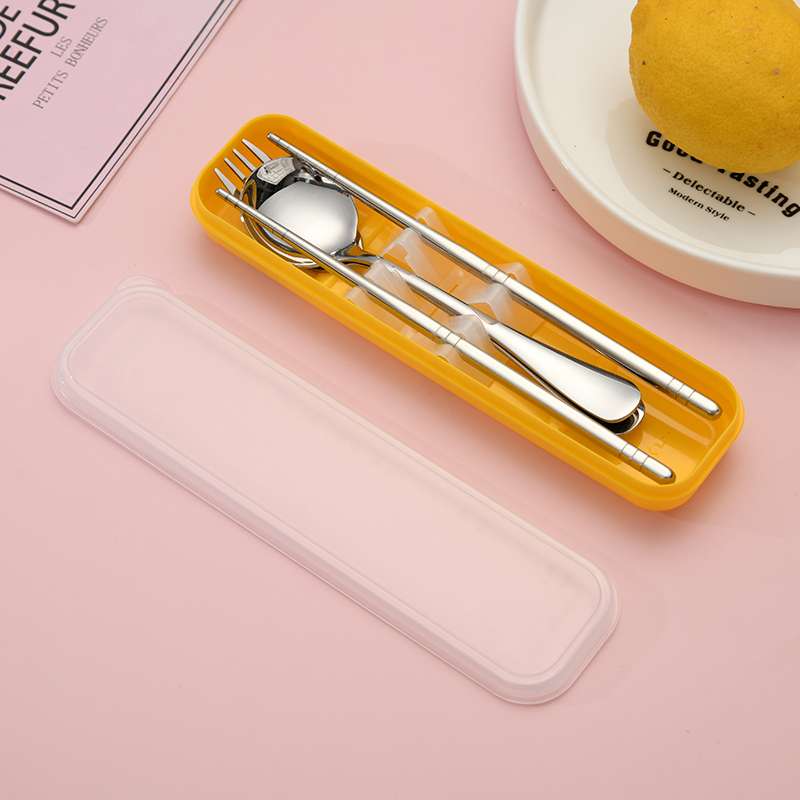 不锈钢餐具便携三件套网红勺子叉子筷子韩式叉勺筷套装详情图7