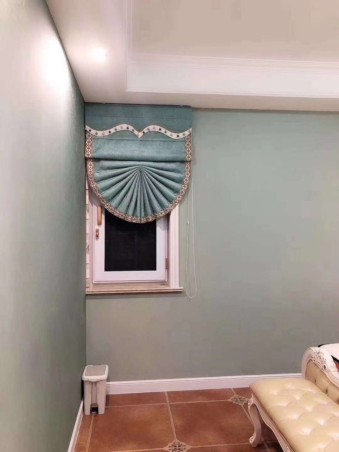 High-end fan-shaped jacquard Roman curtain undefined