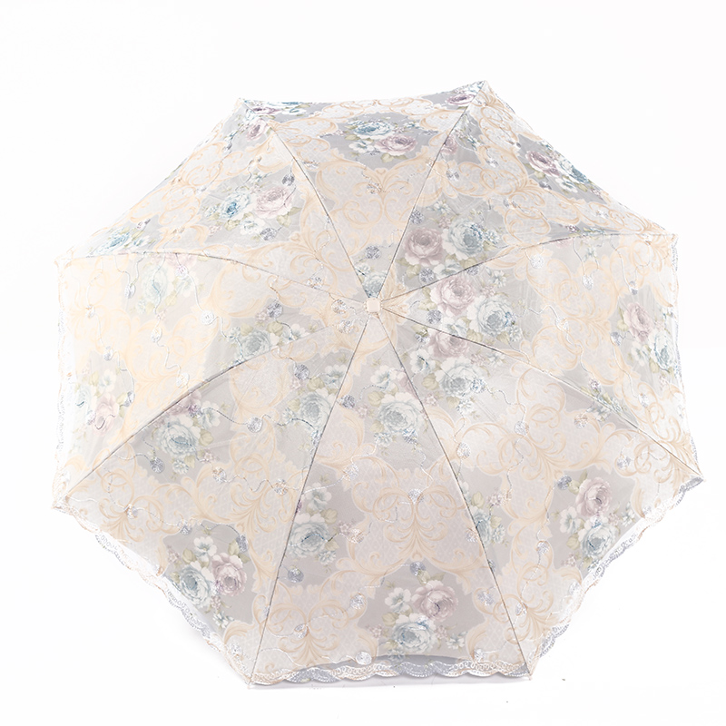 Double-layer embroidered vinyl umbrella in four colors undefined