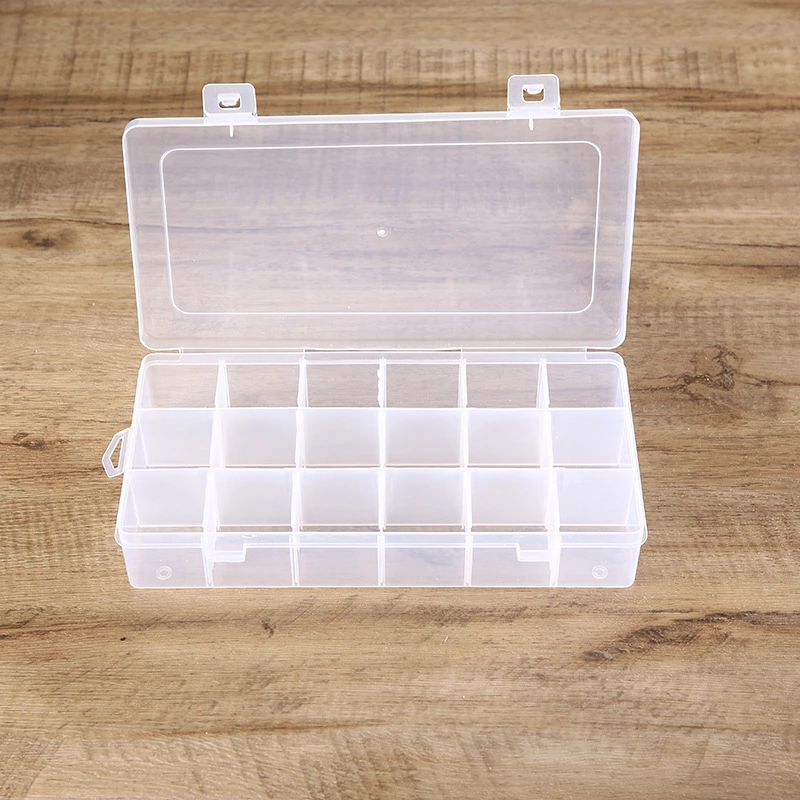 18格可拆卸透明塑料收纳盒串珠首饰品美甲样品元件五金工具整理盒详情图2