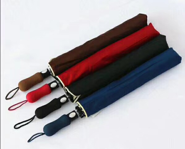 Two-fold golf fabric umbrella in mixed colors