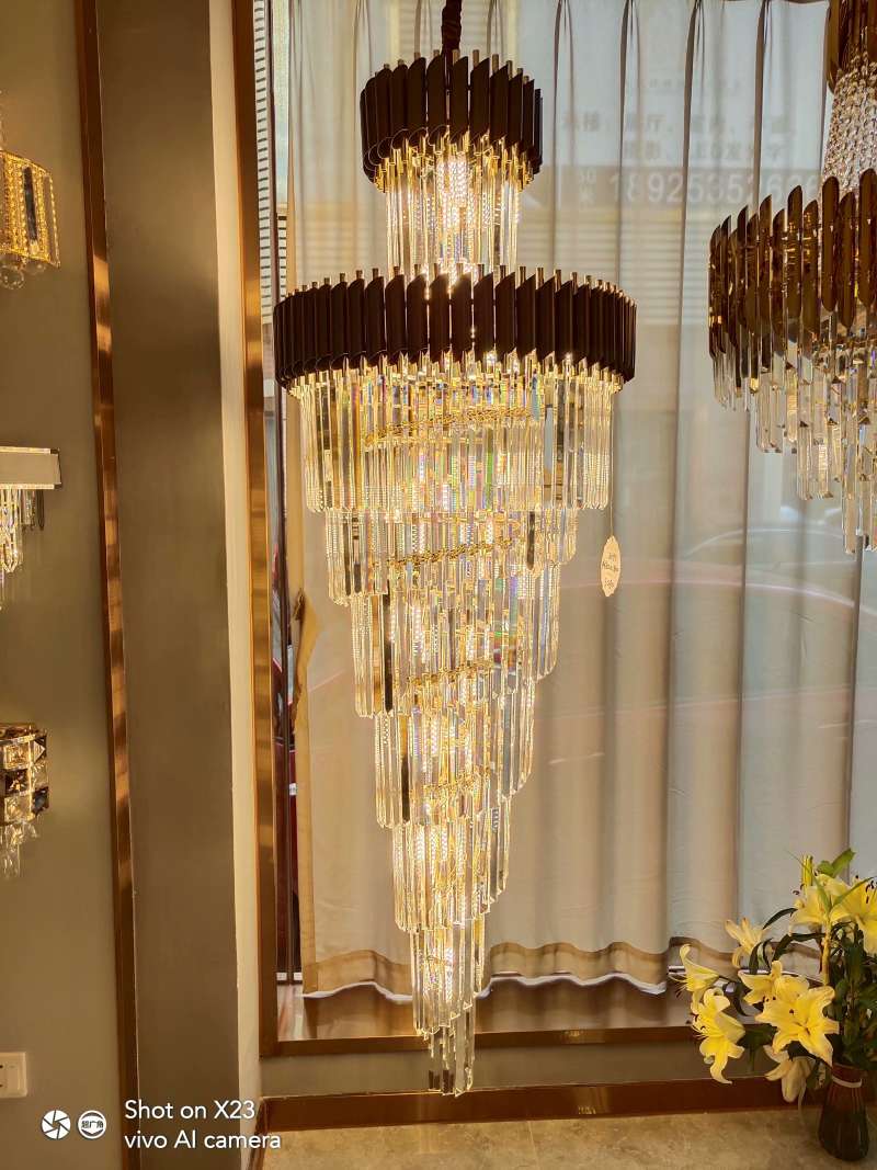 Villa duplex hotel ladder tower lámpara lámpara de cristal, luz moderna lujo lámpara de cristal simple lámpara de cristal undefined