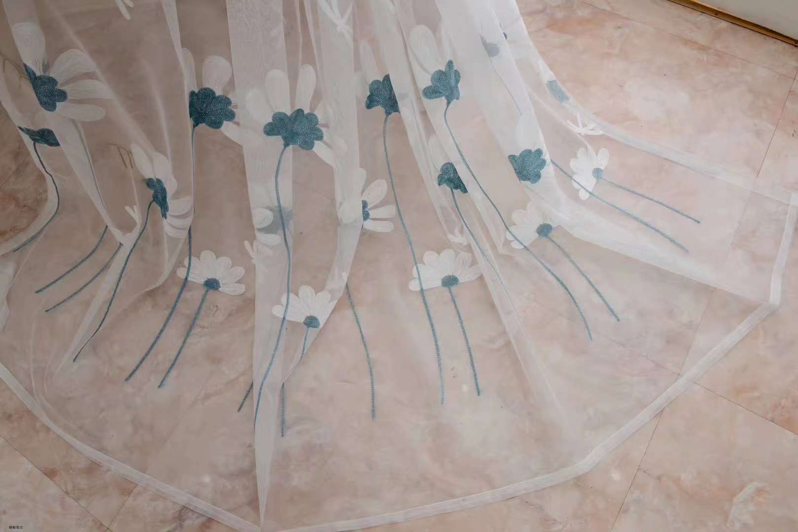 New style factory direct sales available for retail and wholesale of card-shaped dragonfly water embroidery curtain gauze Application Scenario
