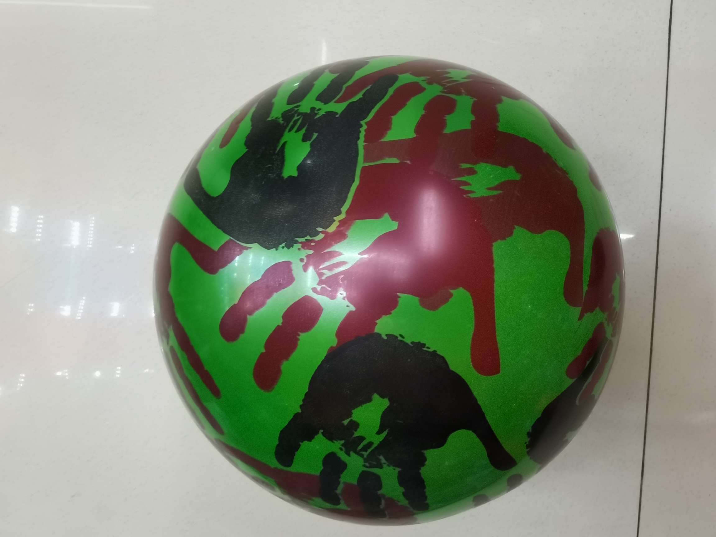 厂家直销9寸印手印图案双印球