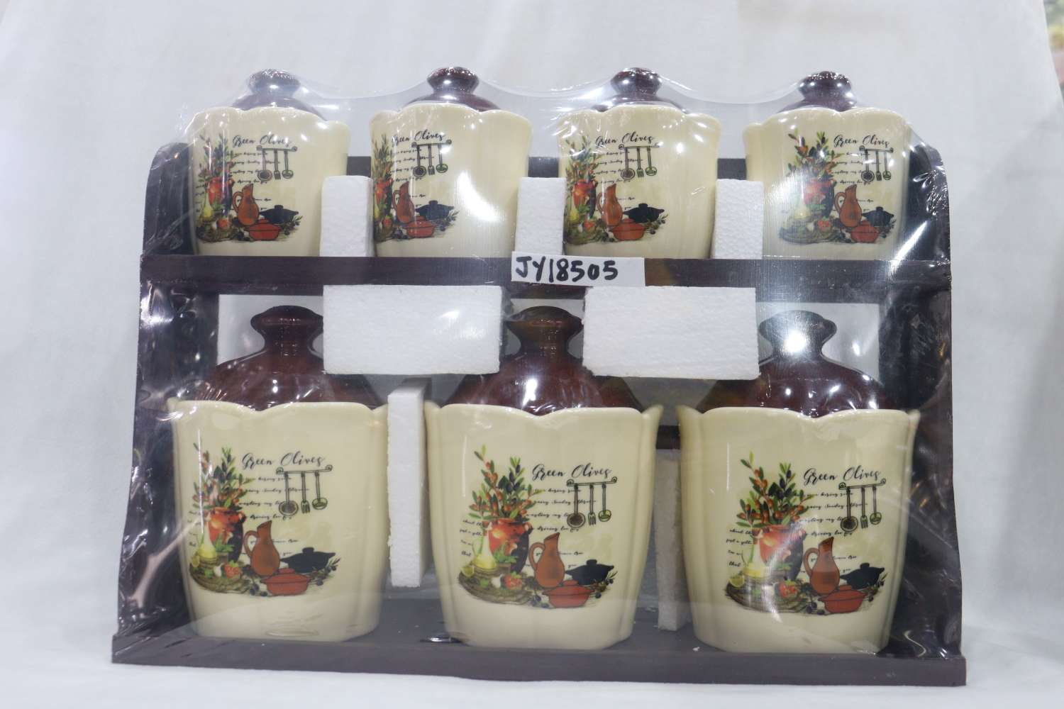 Dingmei Ceramic Decal set Seven Seasoning Jars this season's new style factory direct sale, in stock direct sale Specification image
