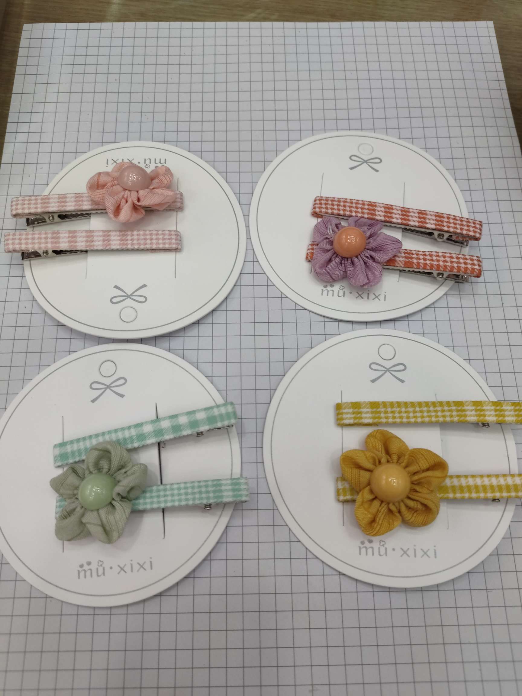 Korean cream hair clip set fresh girl sweet cherry simple word clip liu Hai clip hair clip thumbnail