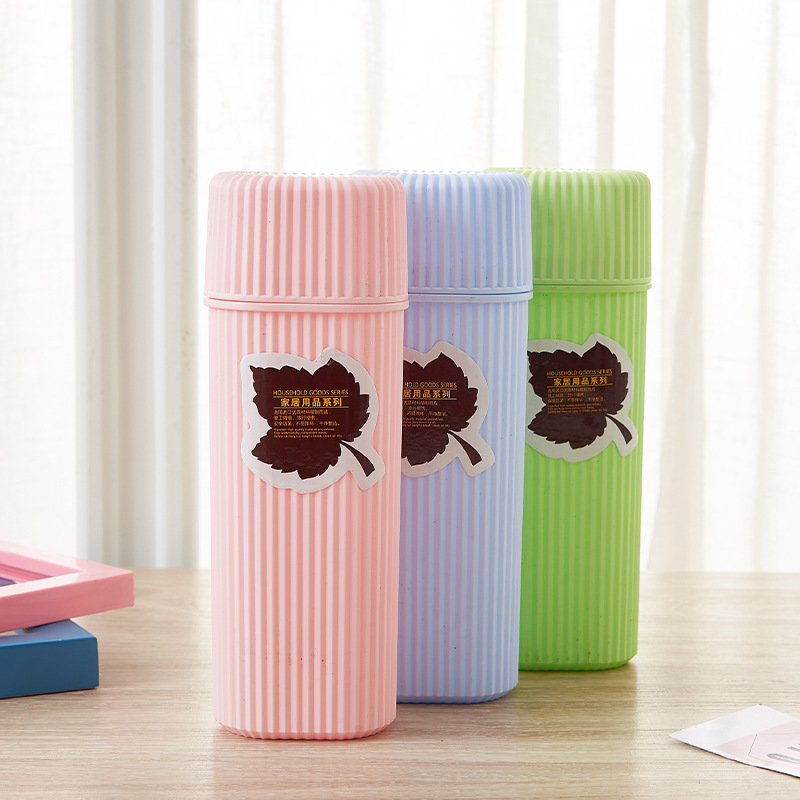 Striped Travel Toothbrush Case Travel Plastic Toothbrush Case Portable Outdoor Toiletries Storage Box Wholesale Specification drawing