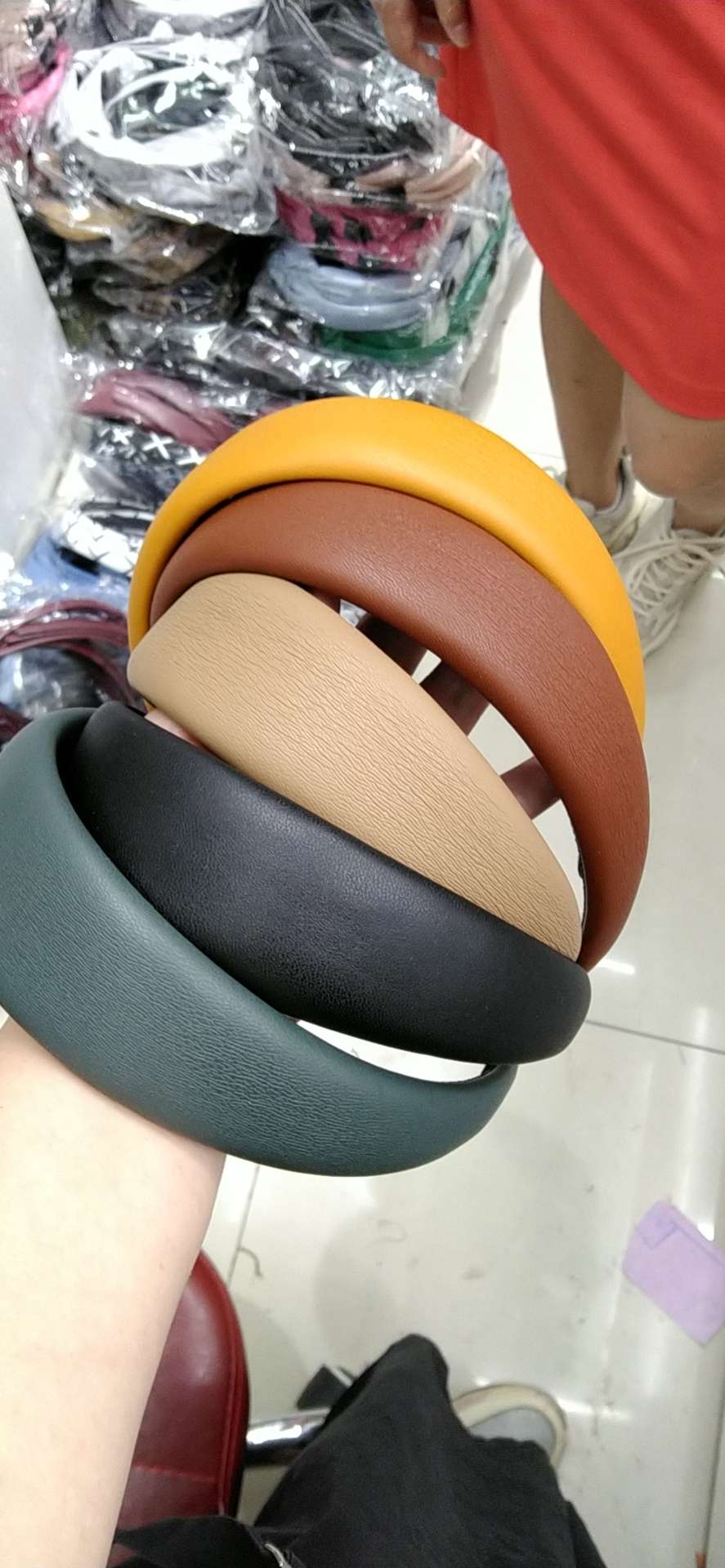 Network explosion Pu leather and lined hair hoop thumbnail