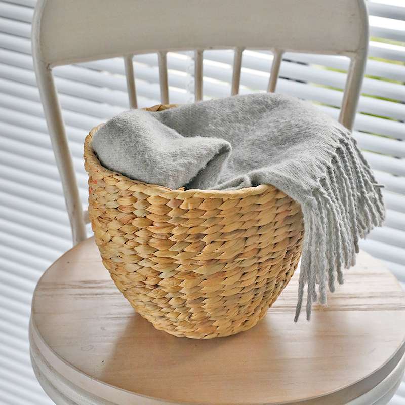 水葫芦编织收纳筐田园风 客厅草编花篮花盆套 杂物零食家用收纳篮 Specification drawing