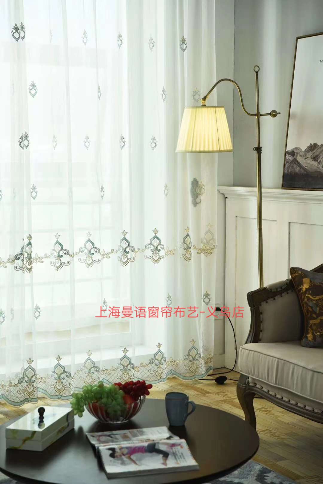 新款厂家直销可零售批发卡清新仙气飘逸蓝颜知己绣花纱详情图6