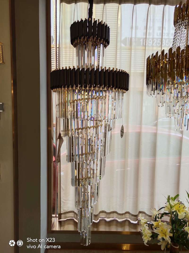 Villa duplex hotel ladder tower lámpara lámpara de cristal, luz moderna lujo lámpara de cristal simple lámpara de cristal Item Picture