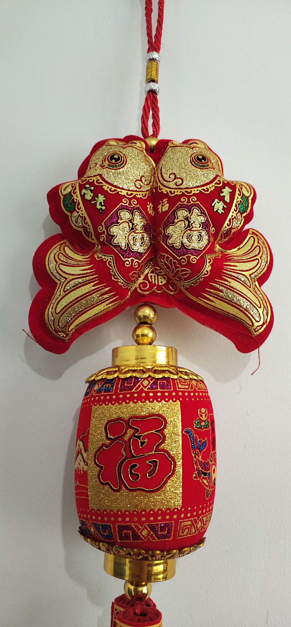 Hot Stamping Small Double Fish Hanging Small Wax Gourd Lantern Festival Wedding Festival Supplies Manufacturers Direct To Sample Custom House-Moving New House Item Picture