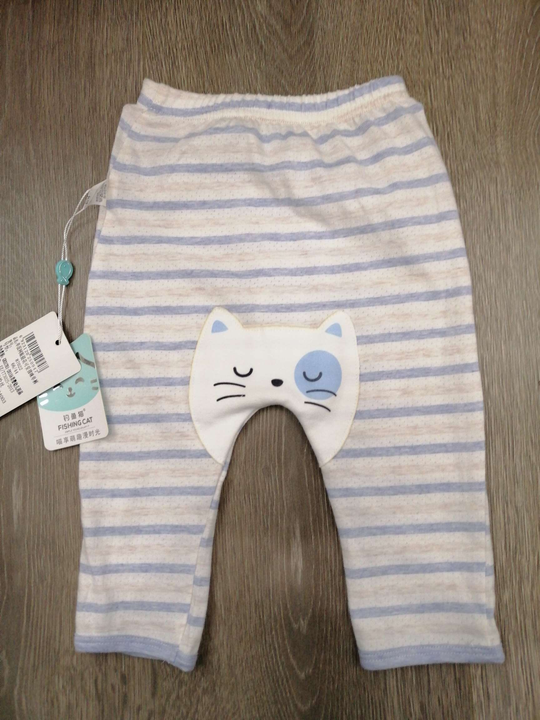 釣鱼猫单面网眼可爱猫宝宝单裤产品图