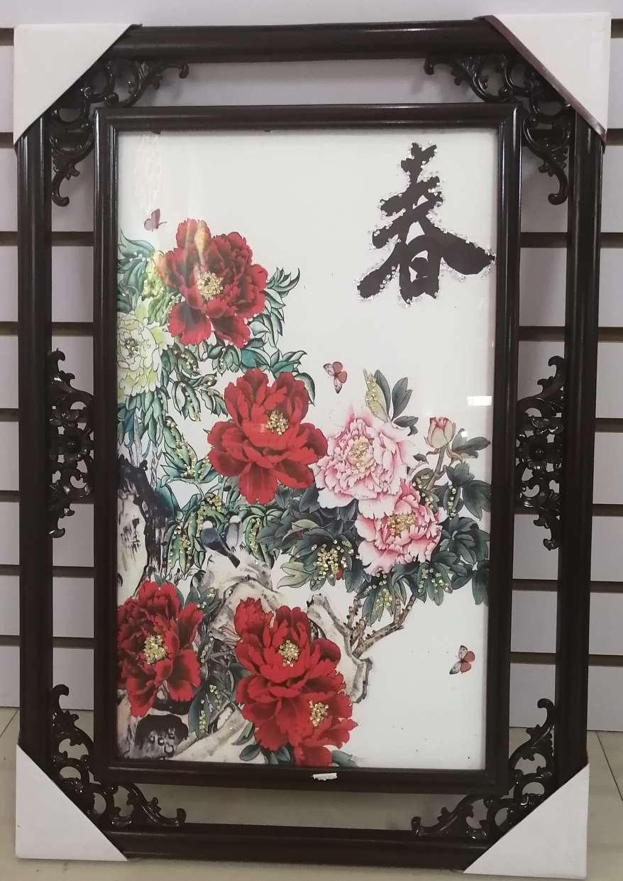 工厂直销角花框装饰画沙发背景墙装饰画春夏秋冬四条屏图