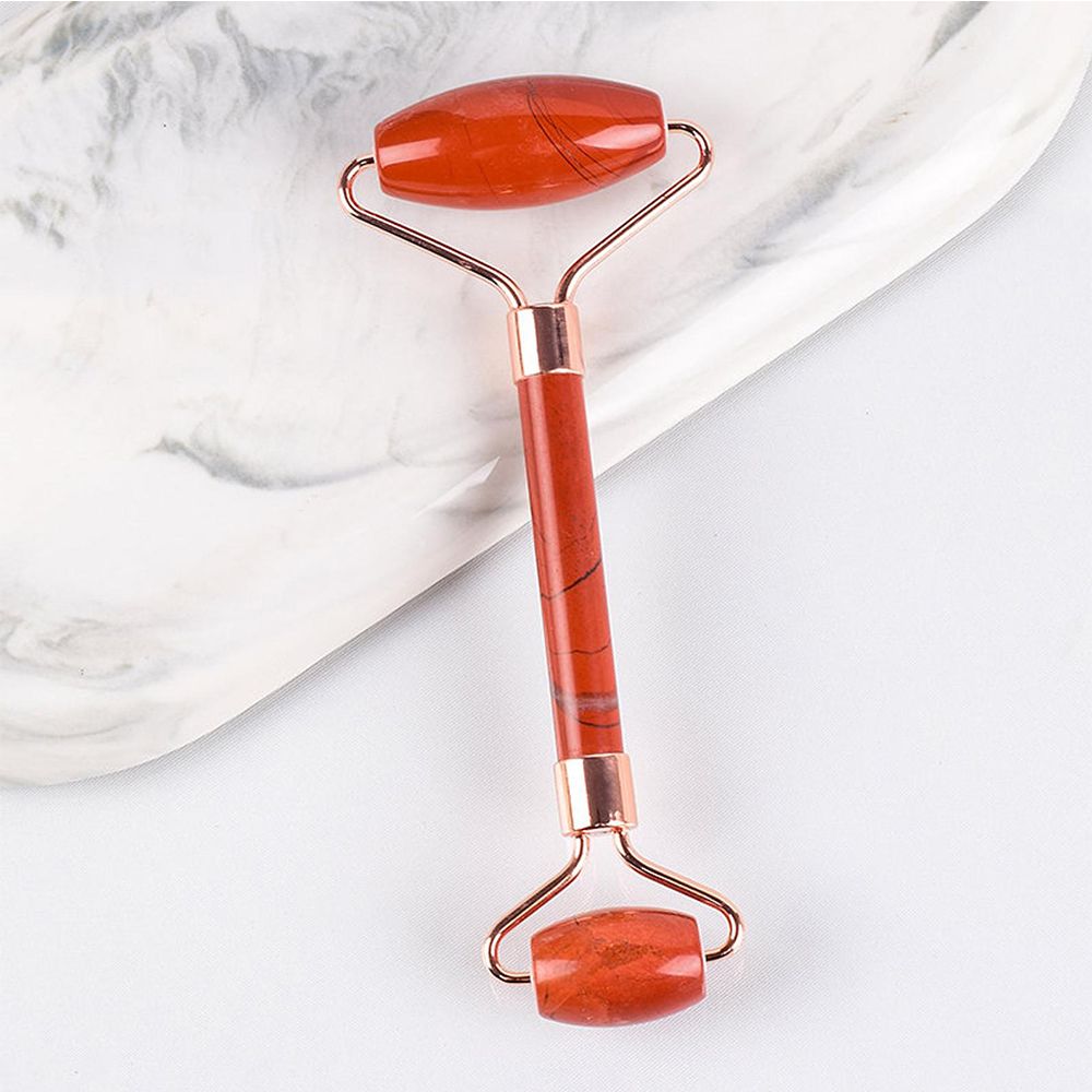 瘦脸神器V脸部按摩器滚轮式粉晶玉石提拉紧致皱纹男女眼部美容棒细节图