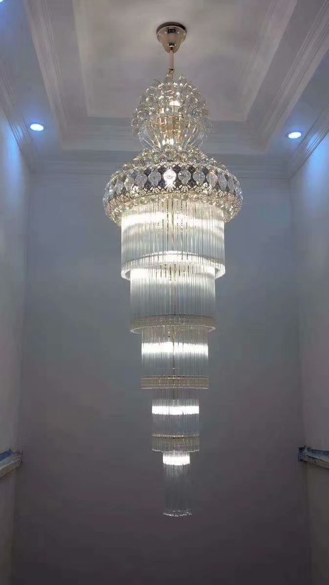 Villa duplex hotel ladder tower lámpara lámpara de cristal, luz moderna lujo lámpara de cristal simple lámpara de cristal Application Scenario