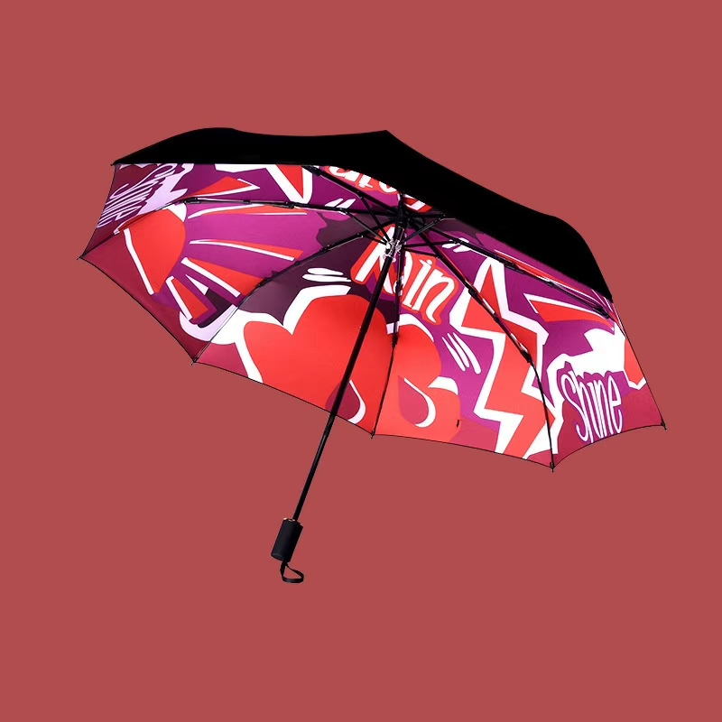Nine-ply board full shading black rubber sun protection umbrella Item Picture