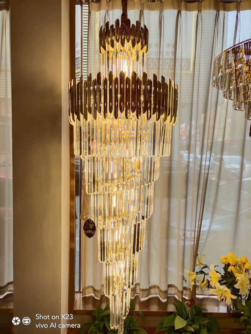 Villa duplex hotel ladder tower lámpara lámpara de cristal, luz moderna lujo lámpara de cristal simple lámpara de cristal undefined
