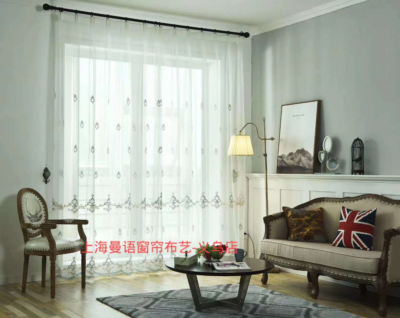 新款厂家直销可零售批发卡清新仙气飘逸蓝颜知己绣花纱详情图7