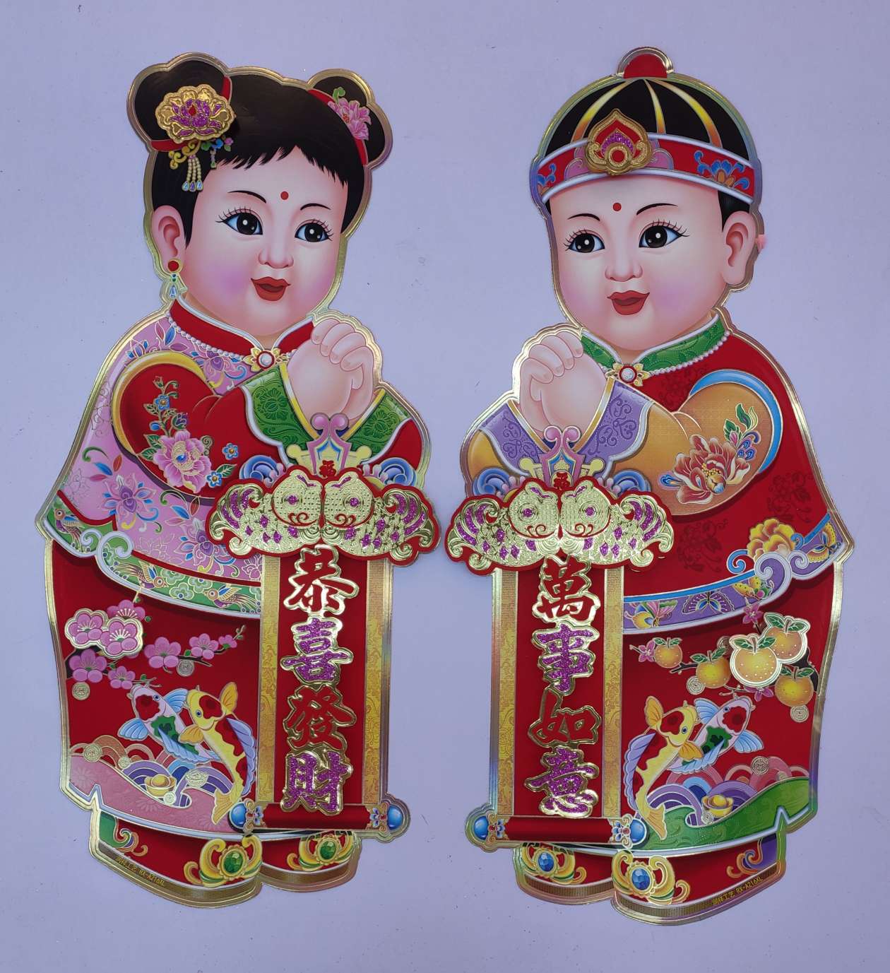 Gold foil three-dimensional pairs worship the Golden Boy and Jade Girl XL details Picture